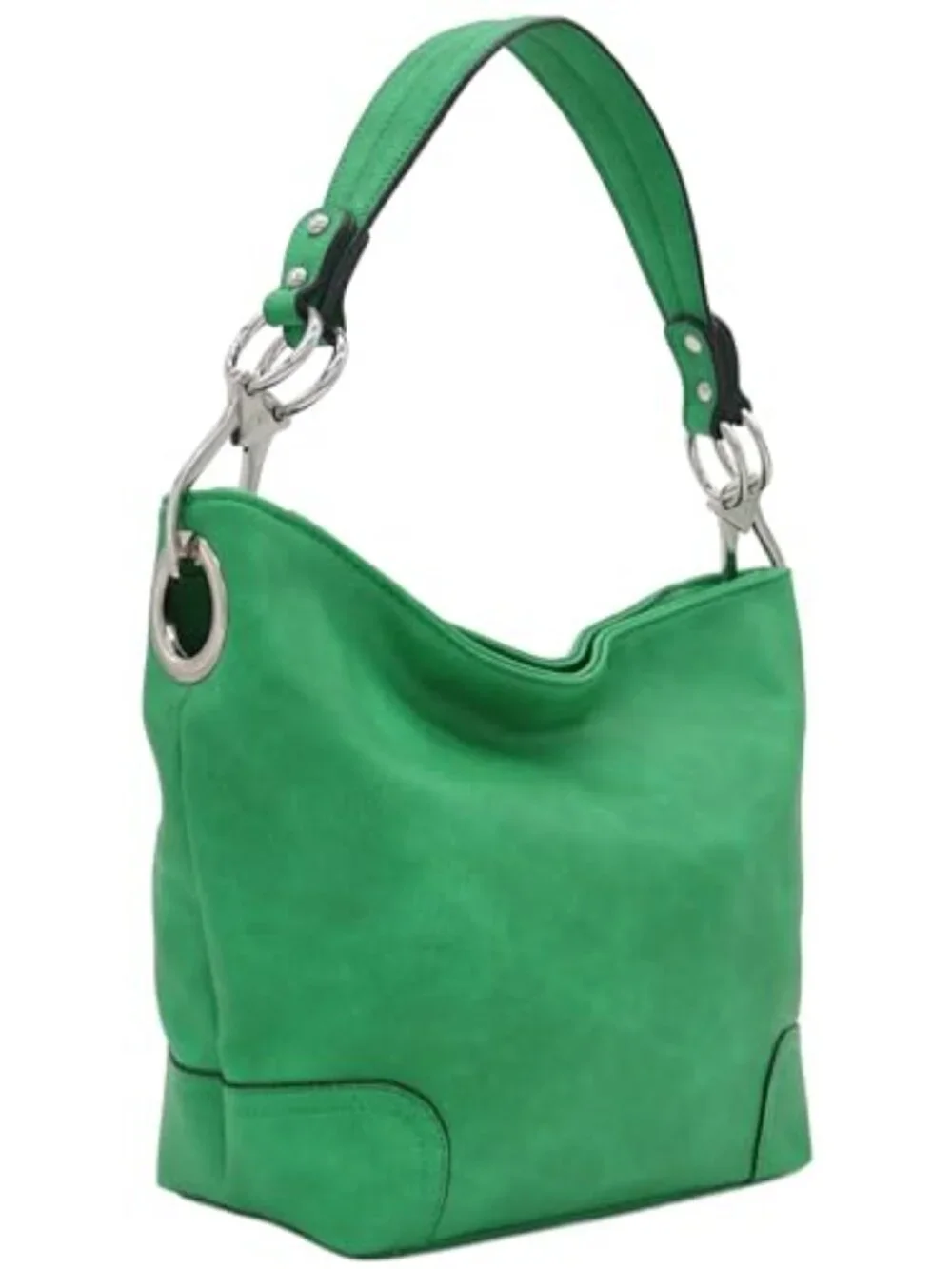 Hobo Shoulder Bag with Detachable Strap Faux Leather